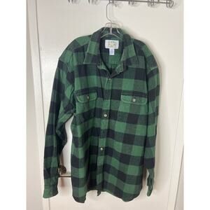 Alaska 1959 Wilderness Gear Men's Flannel Shirt Green/Black Plaid ~ Size XXL